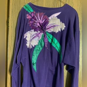 Vintage purple applicated top Large.